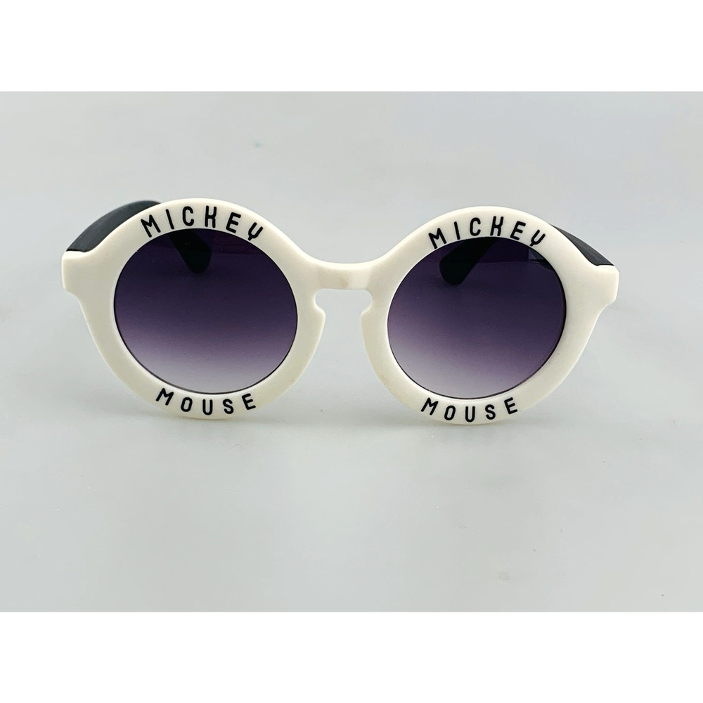 Mickey MouseSunglasses Round White Black Girls Shades Junk Food Clothing